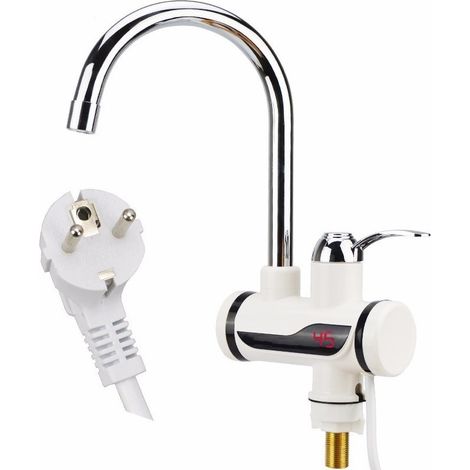 TrAdE Shop Traesio - Rubinetto Miscelatore Elettrico Caldaia Acqua Calda Con Spina Cucina Bagno 3000w - (1/5)