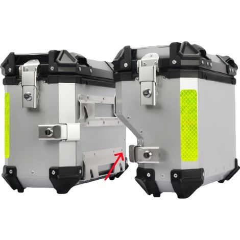 Baúl lateral para motocicleta, mecanismo de cierre rápido, diseño impermeable, escape derecho plateado (1/2)