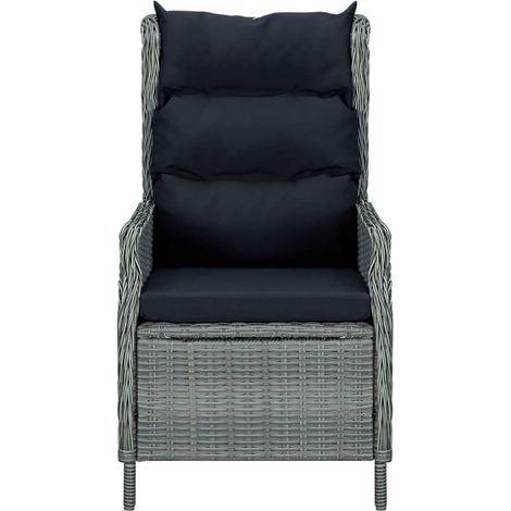 Chaise inclinable de jardin,Chaise d'extérieur coussins Résine tressée Gris clair CFW6893239 (1/5)