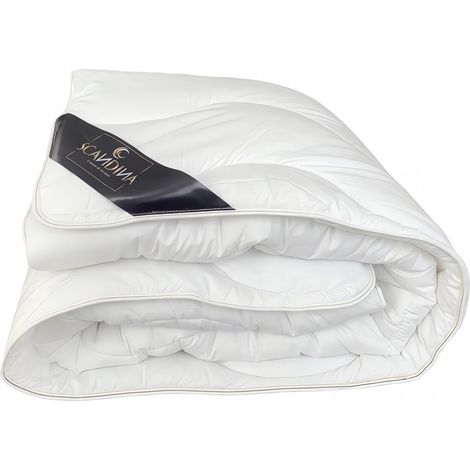 Couette blanche en coton 140x200 cm QUALITY GEL, par Scandina. Fabrication française (1/3)