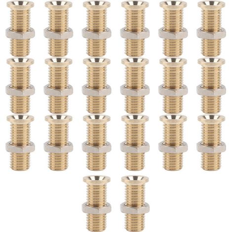 20 Pièces Douilles Banane Femelle Cuivrées Dorées 4mm avec Écrou M6 Hex pour Tests Électriques (1/5)