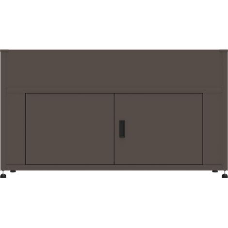Armoire de jardin grand format marron avec jardinière intégrée – Métal galvanisé (1/5)