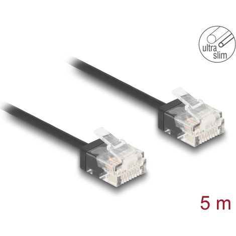 Delock Cable de red RJ45 Cat.6 UTP Ultra Slim 5 m negro