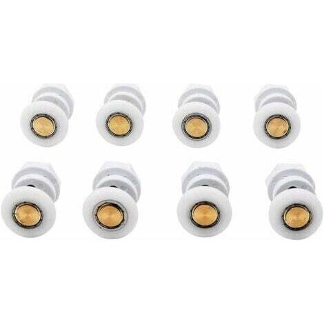 8PCS Roulettes de Douche Roue pour Porte de Douche Roulettes Coulissantes Rouleaux De Porte De Douche Laiton Cabine de Douche Porte a Roulette Roue de Porte Poulies Accessoire Matériel Outil (1/5)