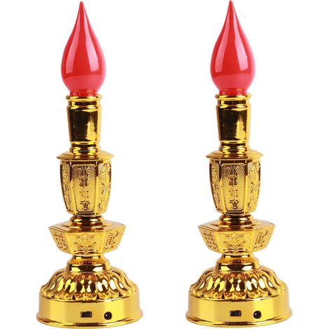Eosnow Kerzenlampe, LED, geringer Stromverbrauch, chinesischer Stil, traditionelle Retro-Buddhismus-Dekorlampe, einzeln hell