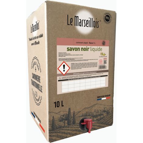 Ecozert flüssige schwarze Seife Bib 10l - Le Marseillois