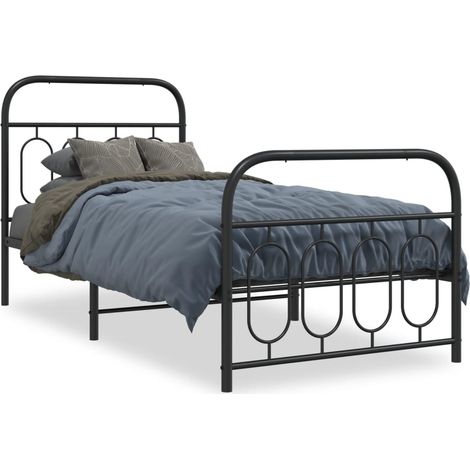 Maison Exclusive - Giroletto con Testiera e Pediera Metallo Nero 90x200 cm (1/5)