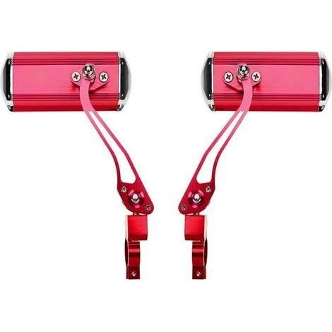 Rétroviseurs de guidon de vélo de montagne (rouge), moto, conversion de vélo, miroirs en aluminium, réflecteurs de sécurité (1/4)