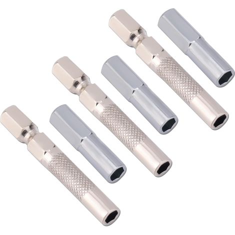 Lot de 6 adaptateurs d'embouts hexagonaux de 1/4" à 4 mm, 6,35 mm vers 4 mm, porte-embouts magnétiques et porte-embouts pour microbes, kit d'outils de réparation de voiture et de bricolage (1/5)