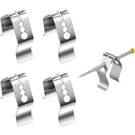 4 Pièces Clip Thermomètre, Acier Inoxydable, Support Sonde Température, Résistant Chaleur, Pour Gril Barbecue Rôti (1/5)