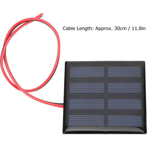 2V DC 150mA Epoxidharz-Solarpanel + 30cm rotes und schwarzes Kabel (1/5)
