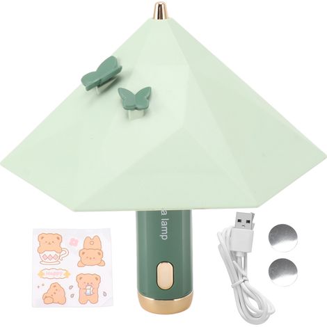 Ortviai Lampe de chevet LED en forme de parapluie GL305 rechargeable USB, 3 niveaux d'éclairage, verte (1/5)