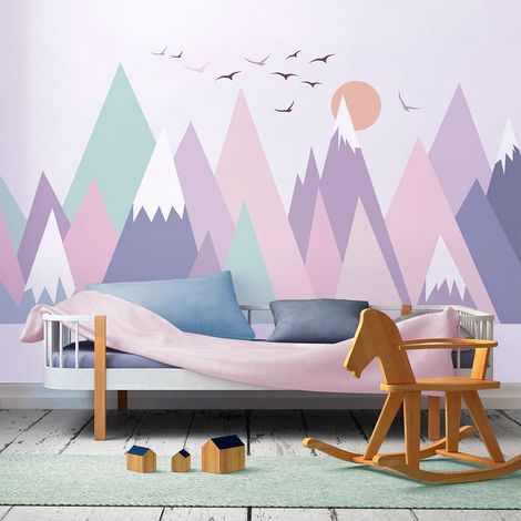Stickers muraux enfants - Décoration chambre bébé - Autocollant Sticker mural géant enfant montagnes scandinaves MONIKA - 40x60cm (1/5)