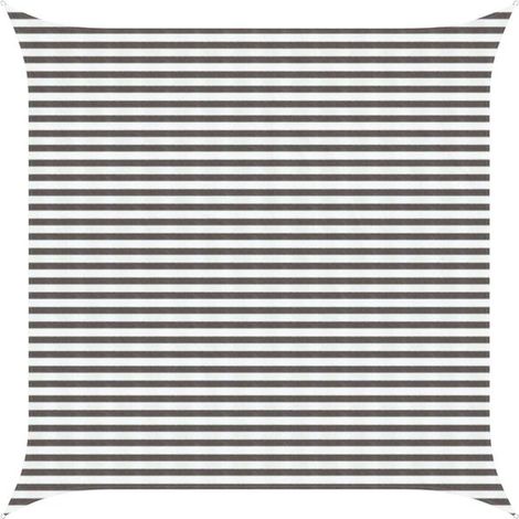 Voile d'ombrage gris clair et blanc 4 x 4 mètres en PEHD (1/2)