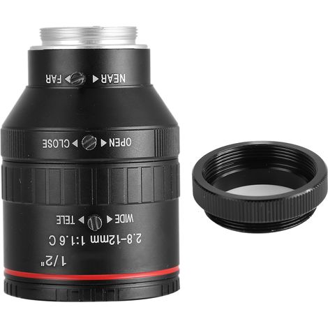 Objectif de sécurité 3MP 1/2" C Monture 2.8-12mm à Ouverture Manuelle pour Caméra CCTV (1/5)