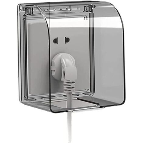 Couvercle de prise extérieure, protecteur de prise extérieure,couvercle de prise unique résistant aux intempéries, couvercle de prise de commutateur transparent pour la sécurité électrique (1/4)