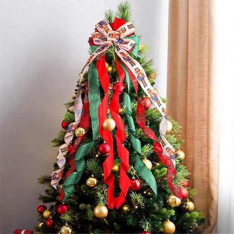 Dekorative Schleife für den Weihnachtsbaum, Schleife für den Weihnachtskranz (wie abgebildet) (1/5)