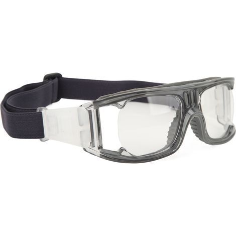 Stoßfeste und beschlagfreie Sportbrille mit verstellbarem Kopfband, für Basketball, Laufen und Radfahren (grau). (1/5)