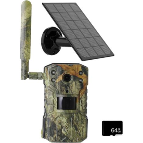 Caméra Faune Sauvage Caméra Imperméable De Faune Détection Mouvement Solaire Traînée Chasse avec La Vision Nocturne Fiable Précise(with 64G Card) (1/5)