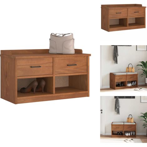 Banc de couloir SANDNES 87x40x50 cm bois de pin massif - Banc De Couloir - Bancs De Couloir - Banc - Banc De Couloir (1/5)