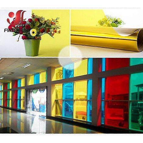 Film adhésif transparent pour vitres, multicolore, teinté solaire, effet vitrail, rouleau de vinyle décoratif, format A4, 20/40 x 120 cm, à poser soi-même