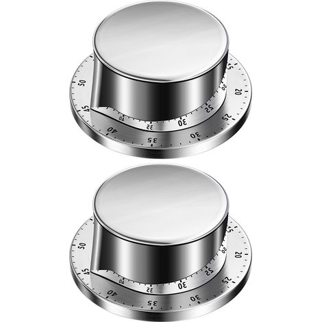 Lot de 2 minuteurs mécaniques pour balance de cuisine - minuteur mécanique blanc (1/5)