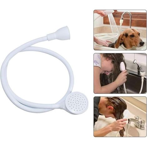 Tuyau d'évier de robinet, pulvérisateur de shampoing pour chien, pommeau de douche pour shampoing pour animaux de compagnie, tête de pulvérisation allongée (1/5)