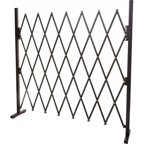 [NEUWERTIG] Absperrgitter HHG-930, Scherengitter Rankhilfe Tierschutzgitter ausziehbar, Alu braun Höhe 153cm, Breite 28-200cm (1/5)