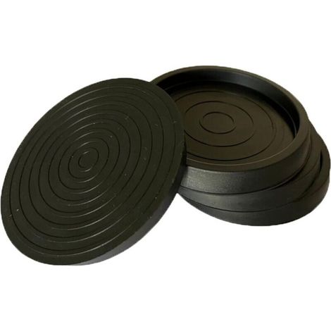 Patins antidérapants en caoutchouc pour maintenir les meubles en place, protéger les carrelages, les parquets et les meubles (noir) 4 2,5" (1/5)