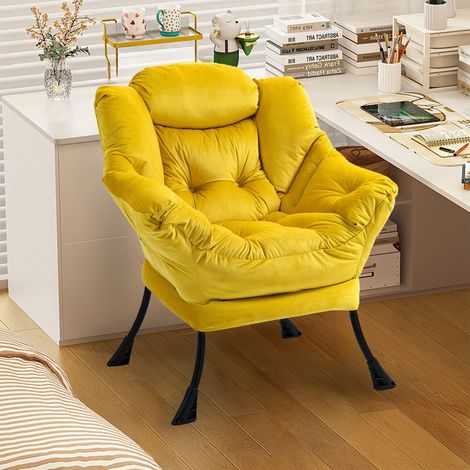 Chaise cadre métal poche latérale style simple assise confortable (1/5)