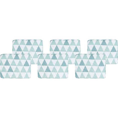 Set di 6 cuscini per sedie da esterno azzurro e bianco 31 x 39 cm Tolve