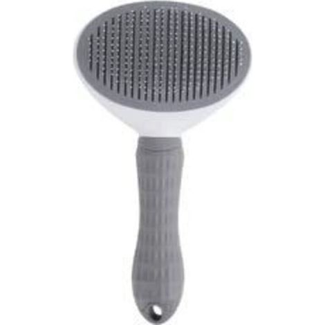 [JAMAIS UTILISÉ] Brosse pour chat, peigne anti-poils pour chats, brosse de toilettage antidérapante, brosse en acier inoxydable pour chiens, accessoires pour chats (gris) (1/4)
