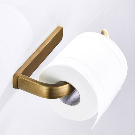 Portarotolo da cucina, design in ottone anticato, porta rotolo di carta igienica, portarotolo da parete per cucina e bagno, bronzo spazzolato (1/5)
