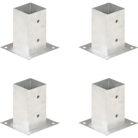 Ancrages de poteau, 4 pièces, métal galvanisé, 81 mm
