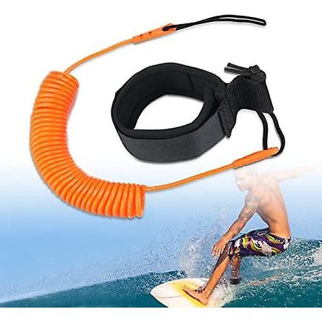 Laisse rétractable pour paddle et kayak, 3 mètres, orange (1/5)