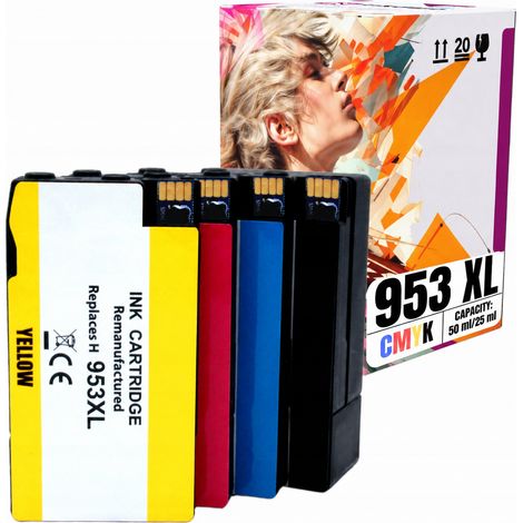 Inkdigo 953XL Tinte kompatibel mit HP OfficeJet Pro 7720, 8715, 8730, 7730, 8740, TÜV-zertifiziert
