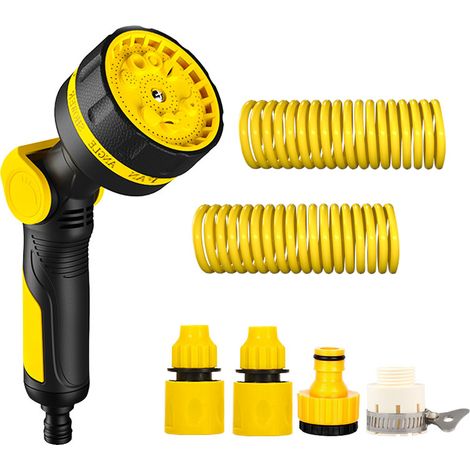 Rociador con boquilla para manguera de jardín Con manguera de jardín de 40 metros, equipada con 10 modos de pulverización y 8 tipos de chorro, ideal para riego de jardines y lavado de automóviles.