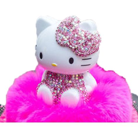 Figurine décorative de chat pour voiture, strass, tableau de bord, parfum, ornement intérieur, rose rouge (1/5)