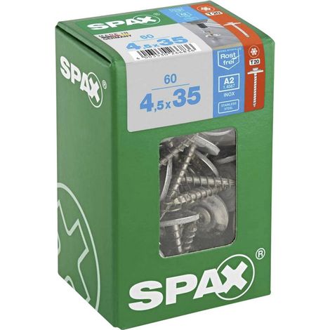 SPAX 4577000450357 Vite spengler 4.5 mm 35 mm T-STAR plus Acciaio inox A2 60 pz. (1/5)