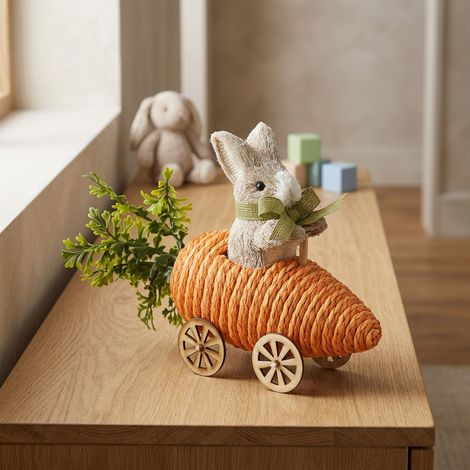 Decorative Rabbit In Carrot Car Ornament (1/3)