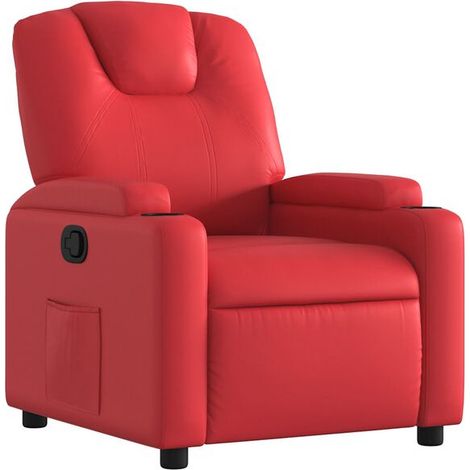 Fauteuil inclinable en similicuir rouge (1/5)