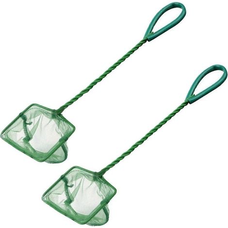 Épuisette de pêche carrée portable à long manche, accessoires pour aquarium, filet flottant pour aquarium (1/5)