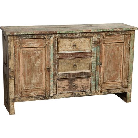 Sideboard aus recyceltem Massivholz, antikisiert L138XPR36xH84 cm
