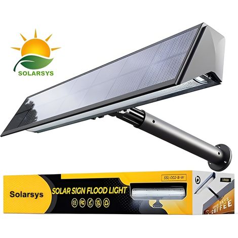 Solarsys - Solarstrahler für Signalisation, IP65, 160 Lumen, 5200mAh, automatisches Einschalten, PC+ABS UV-beständig