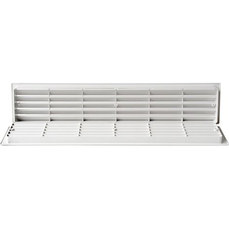 La Ventilazione PTT459B Grille de Ventilation telescopique en Plastique rectangulaire 452 x 90 mm, Blanc, 452x90 mm (1/5)