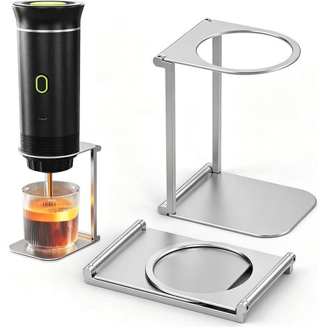 Support Machine à Café Portable Pliable,Machine Expresso en Supporter Manuelle,Support Machine a Cafe de Goutte,Accessoires pour Machines à Café,Compact pour Camping et Maison (1 Piece, Métal) (1/5)