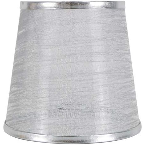 Top 4.5 x Height 5.5 x Bottom 6 inches Transparent E14 Holder Ring Petits Abat-Jour pour Bougie Cristal Lustre Applique Murale Droplight,Silver (1/5)