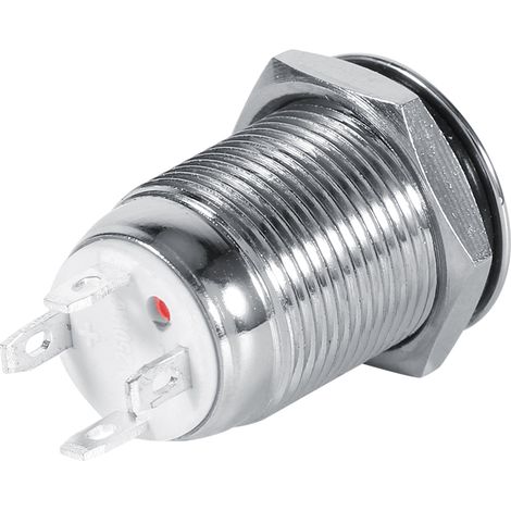 12-mm-Metall-Druckknopf mit roter LED, 2 V, Momenttaster für die Kfz-Zündung (1/3)