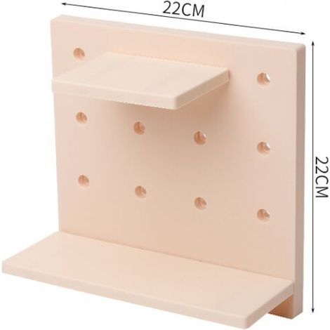 BRAVIX 2pcs support mural en panneau perforé, organisateur mural en plastique, adapté à la maison, la cuisine, la salle de bain, le bureau, (beige) (1/5)
