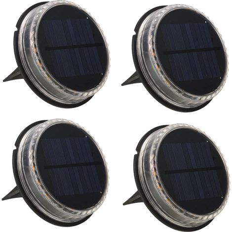 4 Pezzi Luci Solari da Giardino Faretto LED Solare Segnapasso Luce Calda